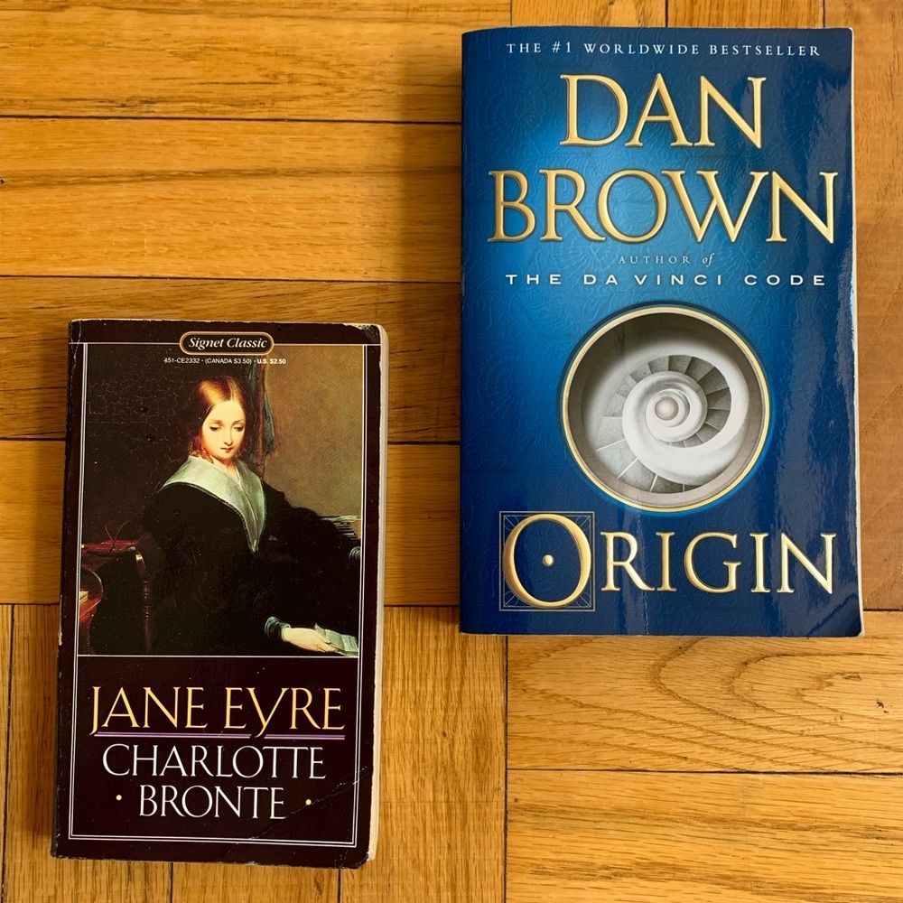 Jane Eyre & Origin paperback books